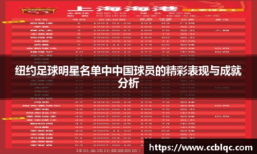 纽约足球明星名单中中国球员的精彩表现与成就分析